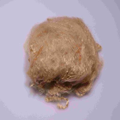 Buy Brown Recycled Short Staple Fiber 64mm Low Melt PSF Polyester Material online manufacture