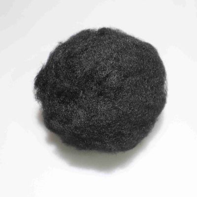 Buy Recycled PET Solid 4080 Polyester Short Cut Fiber 15D Black Staple Fiber online manufacture