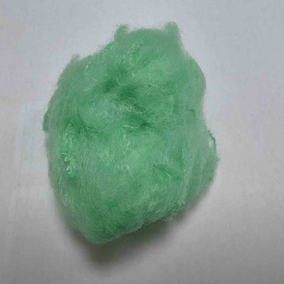Buy Virgin 2.5D Green Dope Dyed Fiber Recycled PET Polyester Staple Fiber online manufacture