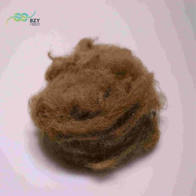 Buy A Grade Regenerated 65mm Dope Dyed Brown Recycled Polyester Fibre For Padding online manufacture