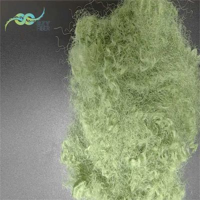 Buy Green Hollow Conjugated Recycled Polyester Staple Fiber Siliconized 15D Fiber online manufacture
