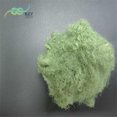 Buy Colored Polyester Fiber 15D Siliconized Green Polyester Staple Fiber For Quilt online manufacture