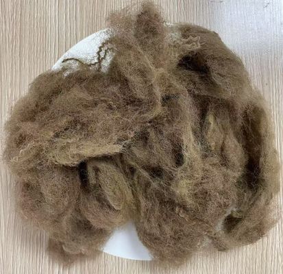 Good price Low Elongation Recycled Polyester Staple Fiber 25D 65mm Deep Camel Color online