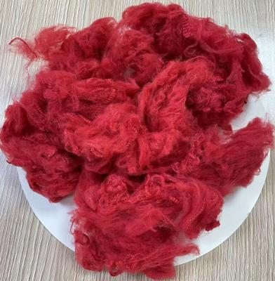 Good price non siliconized Dope Dyed Polyester Fiber 1.5D 38mm Bright Red online