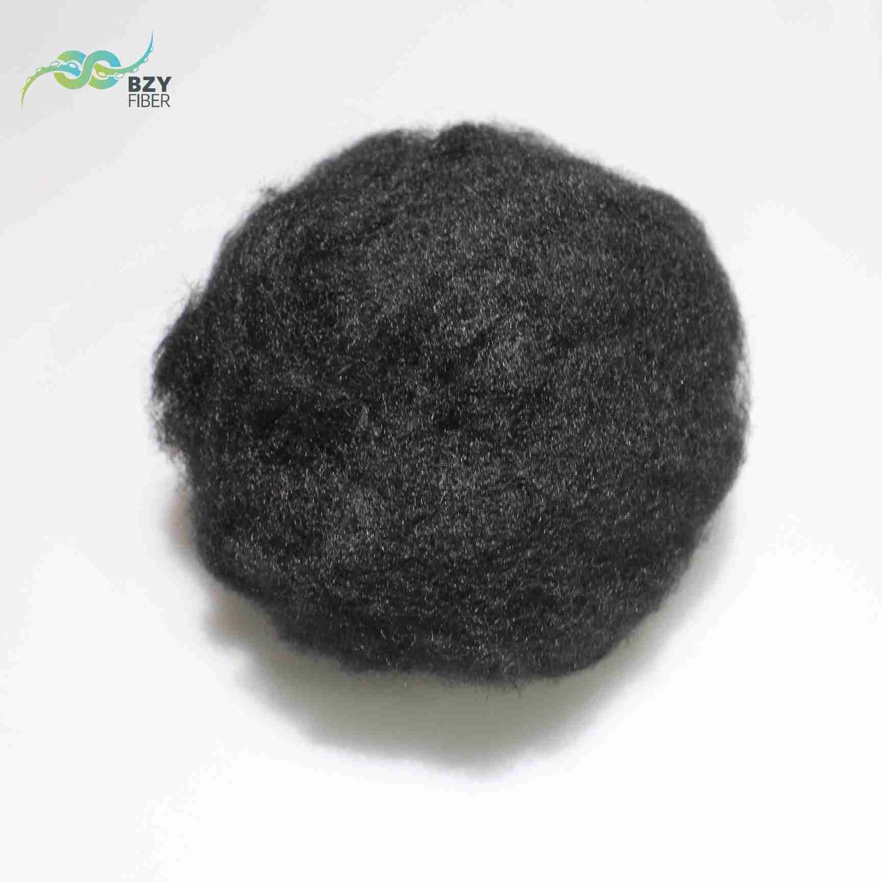 64mm Black Dope Dyed Recycled Non siliconized Dope Dyed Viscose Fibre