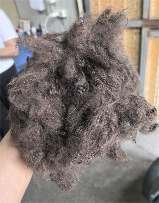 Good price Recycled Polyester Staple Fiber 6D 64mm Dark Coffee Brown online