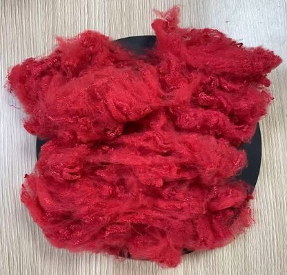 Good price Recycled Polyester Staple Fiber 1.56D 38mm Bright Red online