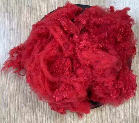 Good price Virgin Polyester Staple Fiber 1.56D 38mm Bright Red online