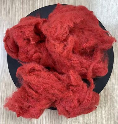 Good price Recycled Polyester Staple Fiber 4.5D 65mm Red  SGS OEKO ITS GRS Certificated online