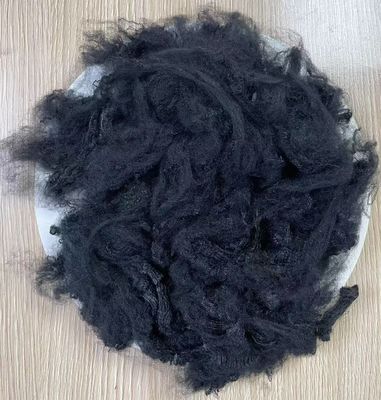 quality Virgin Polyester Staple Fiber 3D 150mm Black for worsted spinning factory