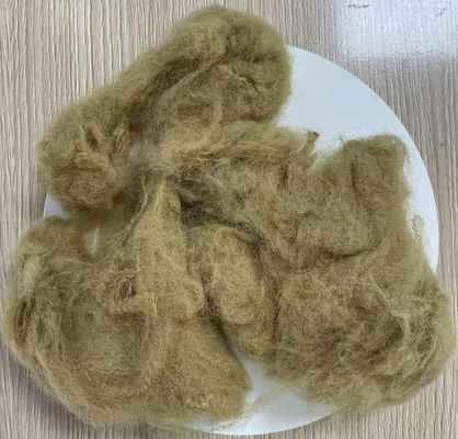 Good price Lightweight Recycled Polyester Staple Fiber 25D 65mm Light Camel Color online