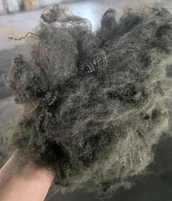 quality Recycled Polyester Staple Fiber 6D 51mm Green Coffee  Low Moisture Absorption factory