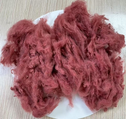 Good price Recycled Polyester Staple Fiber 1.5D 38mm Dope Dyed Red online