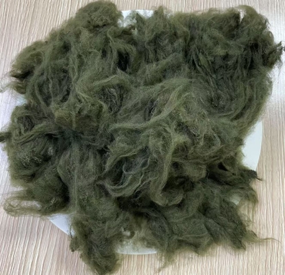 Good price Seaweed Green Dope Dyed Polyester Fiber 1.5D 38mm online