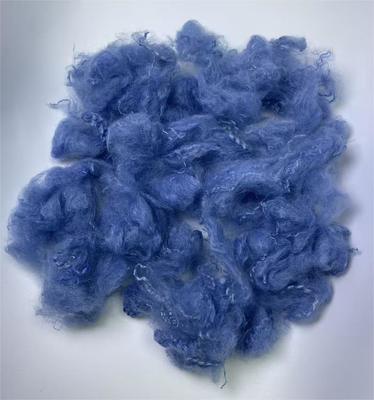 Quality 2.5D 51mm Blue Recycled Polyester Staple Fiber Lightweight and UV Protected factory