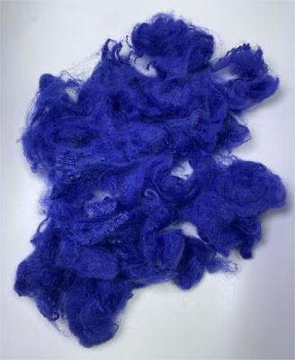 Good price Recycled Polyester Staple Fiber with 0.2% Oil Content and 0.7-15dtex Fineness in Sapphire Blue online